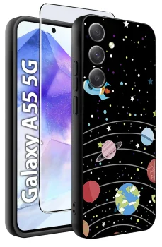 Etui do Samsung Galaxy A55 5G malowane wzór fajny ze szkłem
