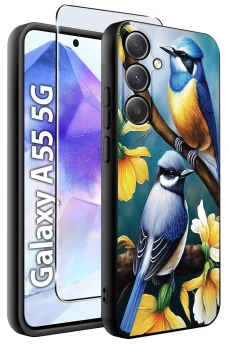 Etui do Samsung Galaxy A55 5G malowane wzór kolorowy ze szkłem