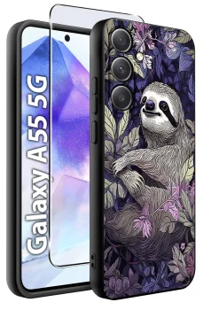 Etui do Samsung Galaxy A55 5G malowane wzór zwierzęta ze szkłem