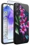 Etui do Samsung Galaxy A55 5G malowane wzór kwiaty ze szkłem