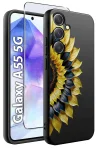Etui do Samsung Galaxy A55 5G malowane wzór kwiaty ze szkłem