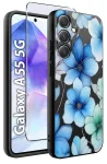 Etui do Samsung Galaxy A55 5G malowane wzór kwiaty ze szkłem