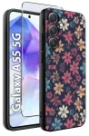 Etui do Samsung Galaxy A55 5G malowane wzór kwiaty ze szkłem