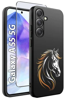 Etui do Samsung Galaxy A55 5G malowane wzór zwierzęta ze szkłem
