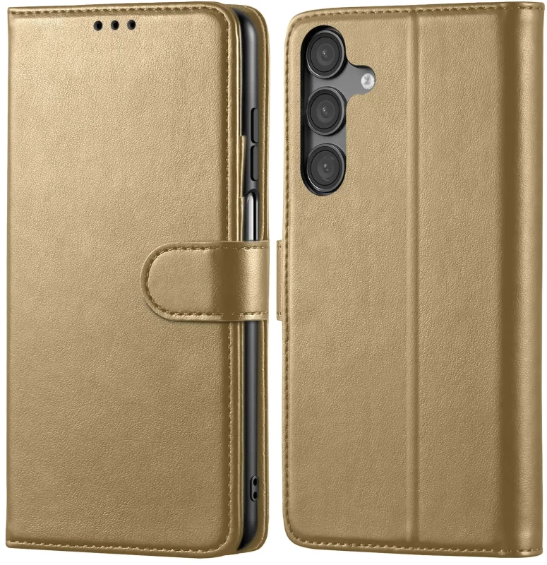 etui-do-samsung-galaxy-a15-5g-zlote-magnetyczne-z-klapka-ze-szklem