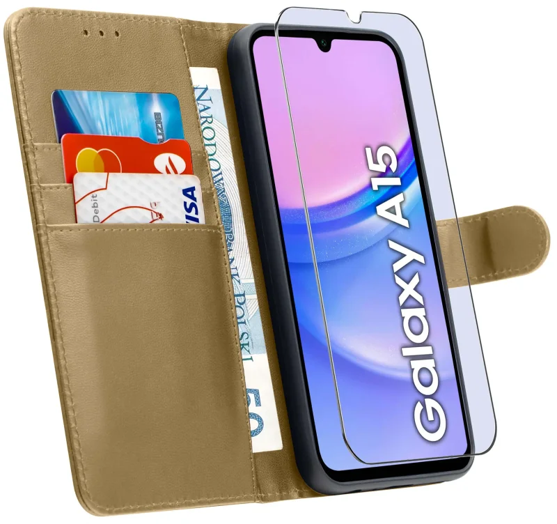 etui-do-samsung-galaxy-a15-5g-zielone-magnetyczne-z-klapka-ze-szklem