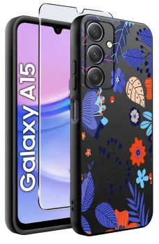 Etui do Samsung Galaxy A15 malowane wzór kolorowy ze szkłem