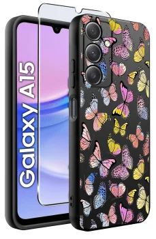 Etui do Samsung Galaxy A15 malowane wzór kolorowy ze szkłem