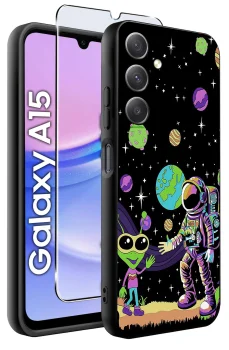 Etui do Samsung Galaxy A15 malowane wzór fajny ze szkłem