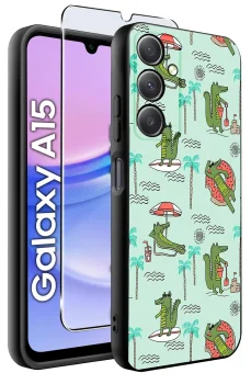 Etui do Samsung Galaxy A15 malowane wzór dla dzieci ze szkłem