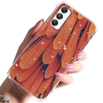 Etui do Samsung Galaxy A25 5G glamour orange ze szkłem