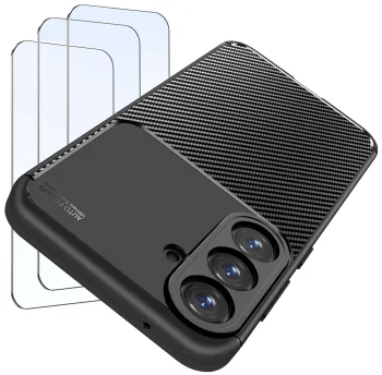 Etui do Samsung Galaxy A15 5G carbon z zestawem 3 szkieł