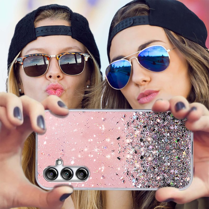 etui-do-samsung-galaxy-a15-brokat-rozowe-ze-szklem