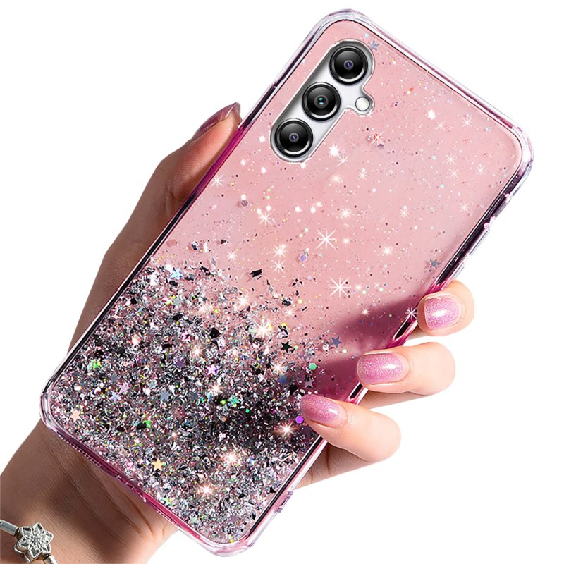 etui-do-samsung-galaxy-a15-brokat-rozowe-ze-szklem