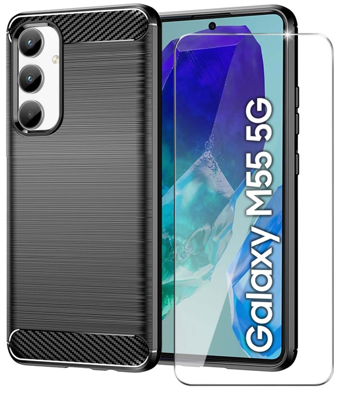 etui-do-samsung-galaxy-m55-5g-czarne-carbon-ze-szklem