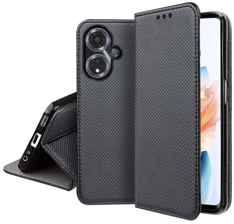 etui-do-oppo-a59-5g-czarne-zamykane-ze-szklem