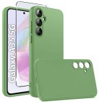 Etui do Samsung Galaxy A35 5G oliwka matowe ze szkłem