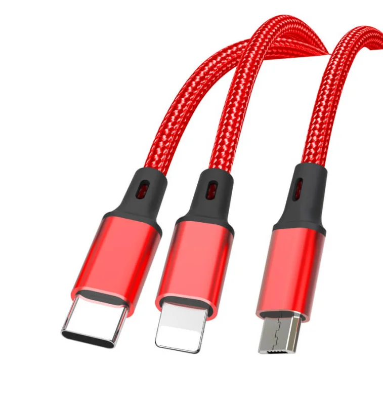kabel-3w1-lightning-usb-c-micro-czerwony