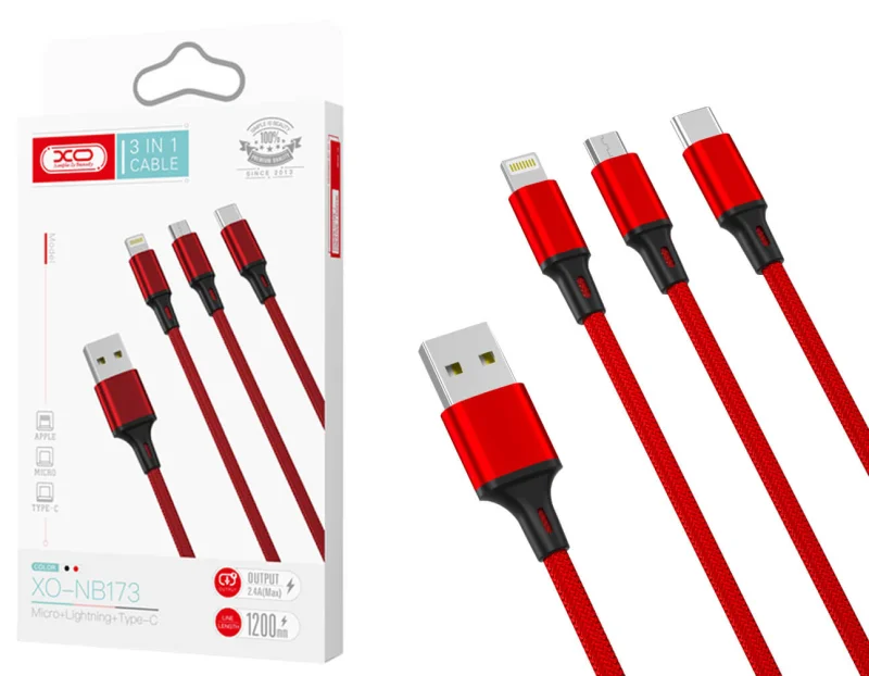 kabel-3w1-lightning-usb-c-micro-czerwony