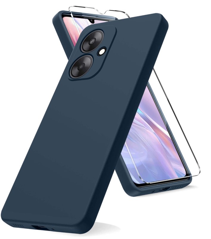 case-do-xiaomi-redmi-13c-5g-granatowe-matowe-ze-szklem