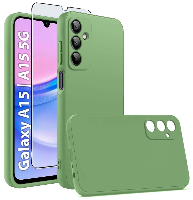 etui-do-samsung-galaxy-a15-oliwkowe-matowe-ze-szklem