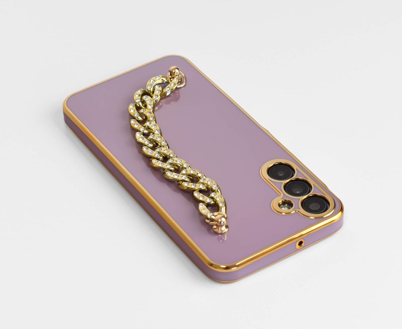 etui-do-samsung-galaxy-a15-z-lancuszkiem-wzor-4-fioletowe-ze-szklem