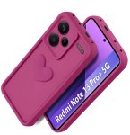 Etui do Xiaomi Redmi Note 13 Pro+ Plus 5G silikonowe serce różowe
