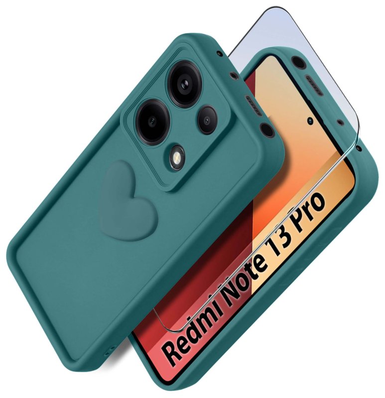 etui-do-xiaomi-redmi-note-13-pro-4g-silikonowe-serce-zielone-ze-szklem