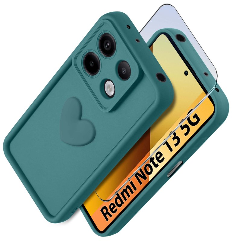 etui-do-xiaomi-redmi-note-13-5g-silikonowe-serce-zielone-ze-szklem