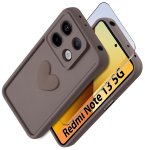 Etui do Xiaomi Redmi Note 13 5G silikonowe serce brązowe ze szkłem