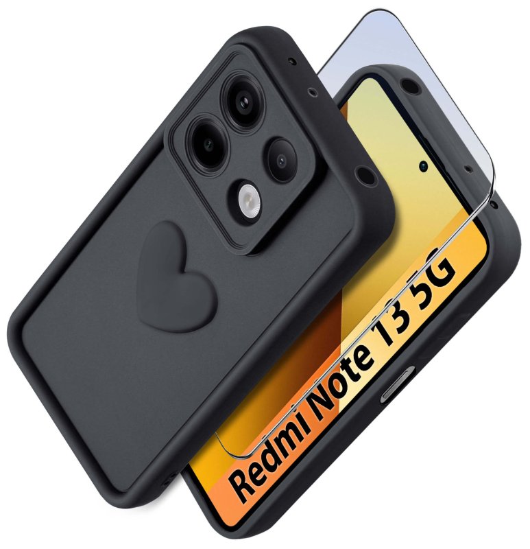 etui-do-xiaomi-redmi-note-13-5g-silikonowe-serce-czarne-ze-szklem