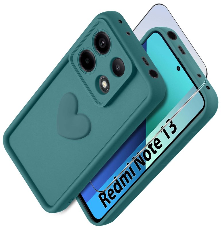 etui-do-xiaomi-redmi-note-13-4g-silikonowe-serce-zielone-ze-szklem