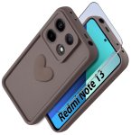 Etui do Xiaomi Redmi Note 13 4G silikonowe serce brązowe ze szkłem
