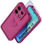 Etui do Xiaomi Redmi Note 13 4G silikonowe serce różowe ze szkłem