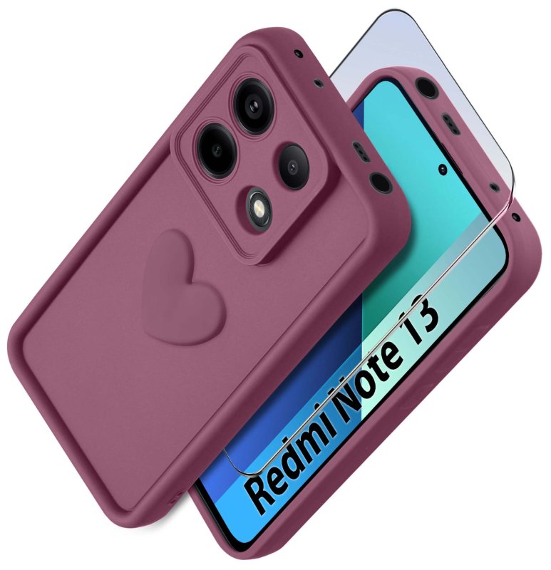 etui-do-xiaomi-redmi-note-13-4g-silikonowe-serce-burgundowe-ze-szklem