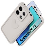 Etui do Xiaomi Redmi Note 13 4G silikonowe serce białe ze szkłem
