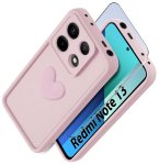 Etui do Xiaomi Redmi Note 13 4G silikonowe serce jasnoróżowe ze szkłem