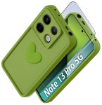 Etui do Xiaomi Redmi Note 13 Pro 5G silikonowe serce limonkowe ze szkłem