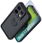 Etui do Xiaomi Redmi Note 13 Pro 5G silikonowe serce czarne ze szkłem