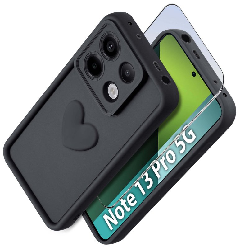 etui-do-xiaomi-redmi-note-13-pro-5g-silikonowe-serce-czarne-ze-szklem