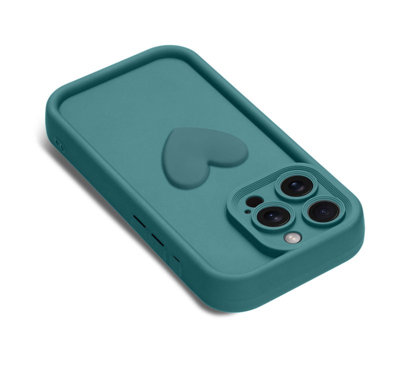 etui-do-iphone-14-pro-silikonowe-serce-zielone-ze-szklem