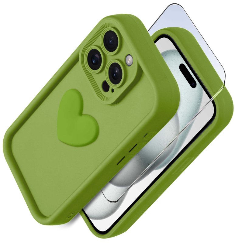 etui-do-iphone-14-pro-silikonowe-serce-limonkowe-ze-szklem