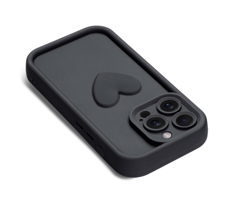 etui-do-iphone-14-pro-silikonowe-serce-czarne-ze-szklem
