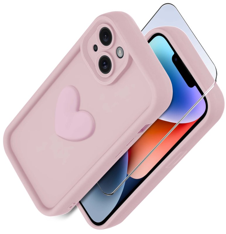 etui-do-iphone-13-14-silikonowe-serce-jasnorozowe-ze-szklem
