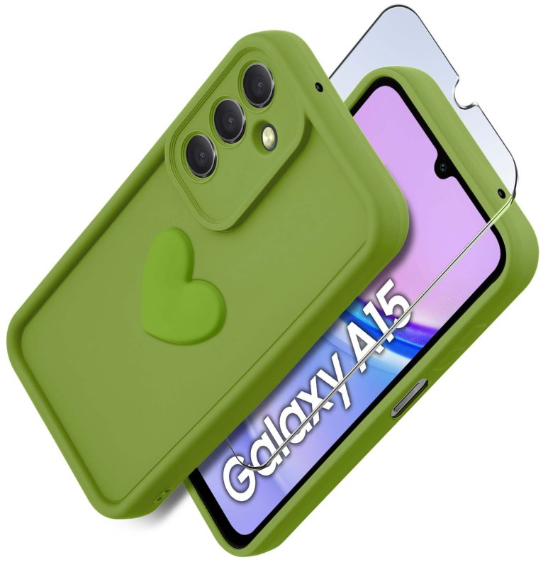 etui-do-samsung-galaxy-a15-5g-silikonowe-serce-limonkowe-ze-szklem