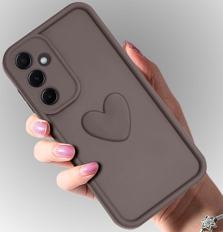 etui-do-samsung-galaxy-a15-5g-silikonowe-serce-brazowe-ze-szklem