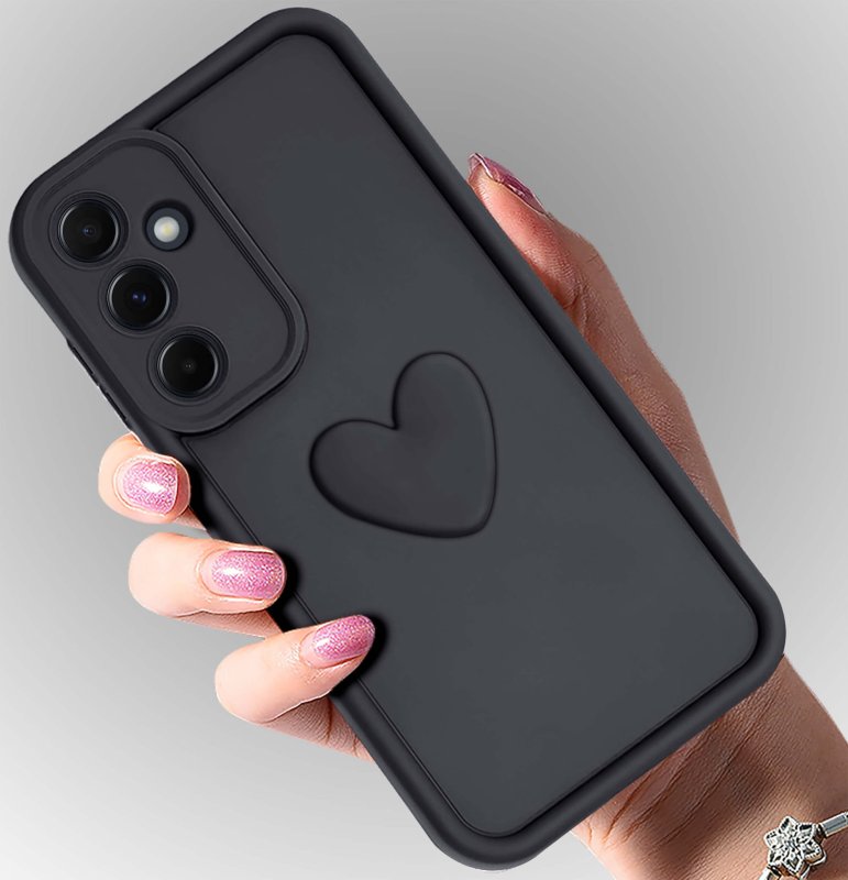 etui-do-samsung-galaxy-a15-5g-silikonowe-serce-czarne-ze-szklem