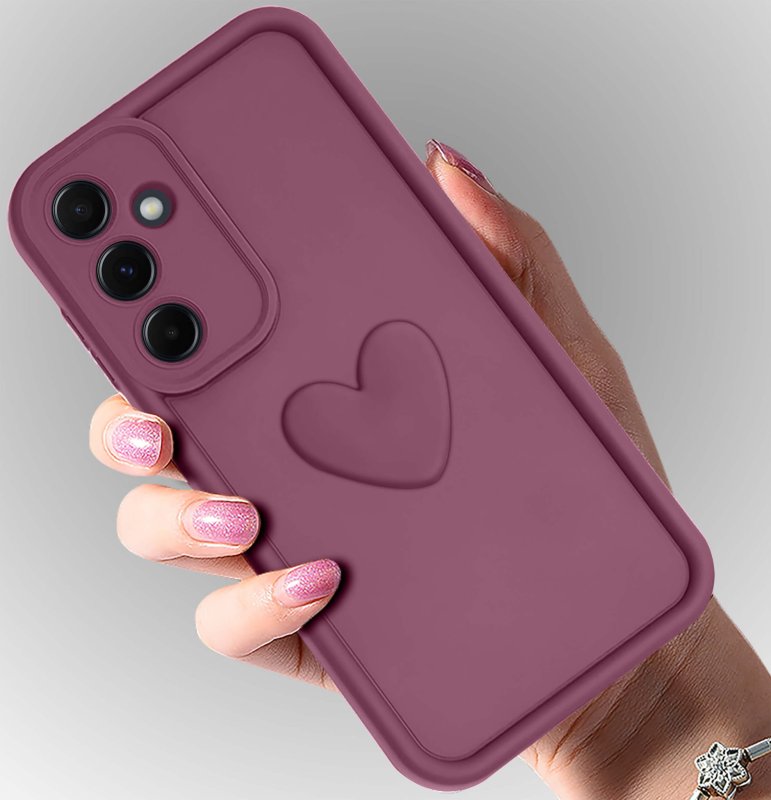 etui-do-samsung-galaxy-a15-5g-silikonowe-serce-burgundowe-ze-szklem