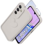 Etui do Samsung Galaxy A15 5G silikonowe serce białe ze szkłem