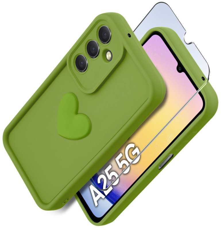 etui-do-samsung-galaxy-a25-5g-silikonowe-serce-limonkowe-ze-szklem